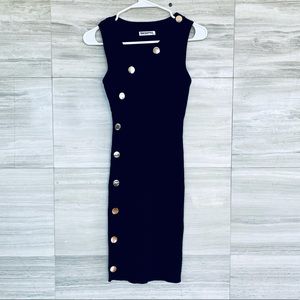 Knitted stretchy black dress - XS